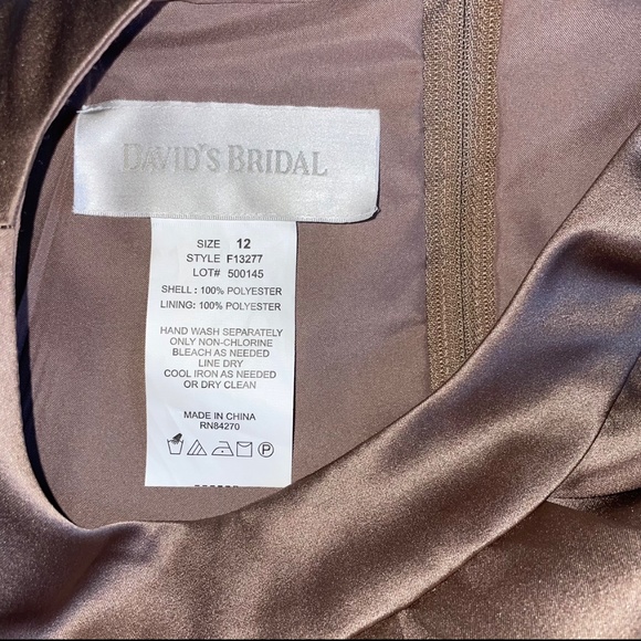 David's Bridal Women's Mini Cocktail/Semi-Formal Latte  Gown Sz 12 NWT - Picture 8 of 9